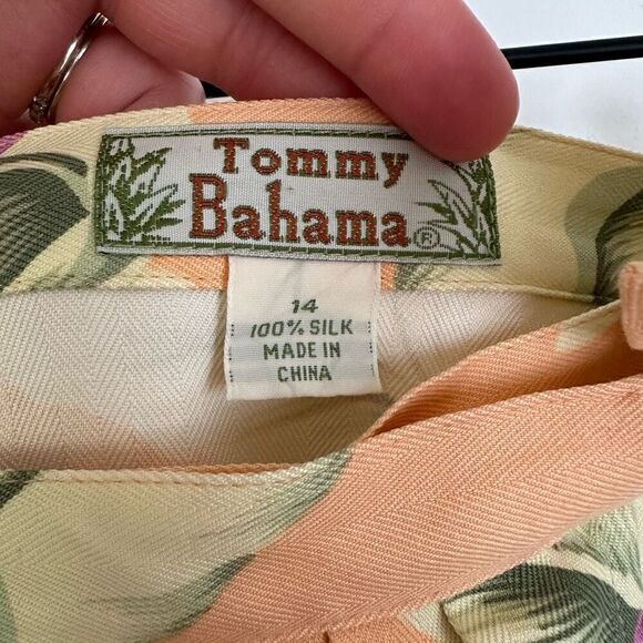 Tommy Bahama Women’s Vintage Fuzzy Peach Silk Tropical Floral Print Wrap Skirt B - Picture 8 of 14